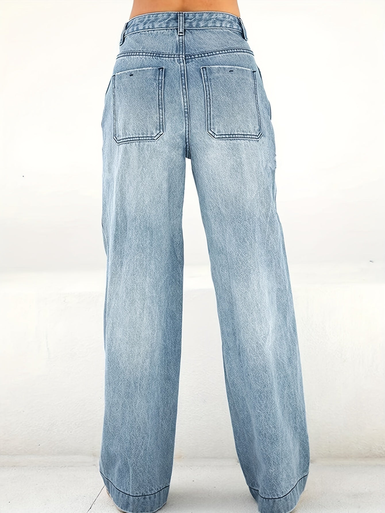 Women's Relaxed Wide-Leg Denim Jeans – High-Rise, Ultra-Soft Casual Denim