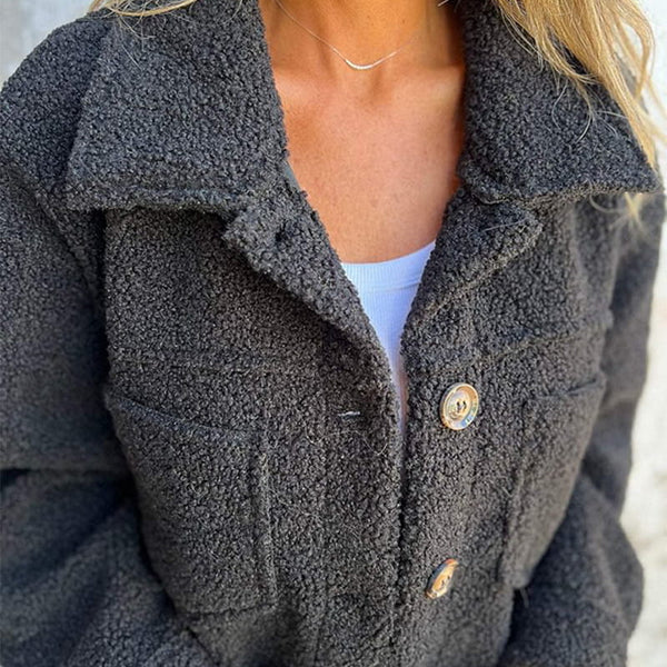 AureaBound™ Lapel Crop Jacket — Cozy Luxe with Sculpted Elegance