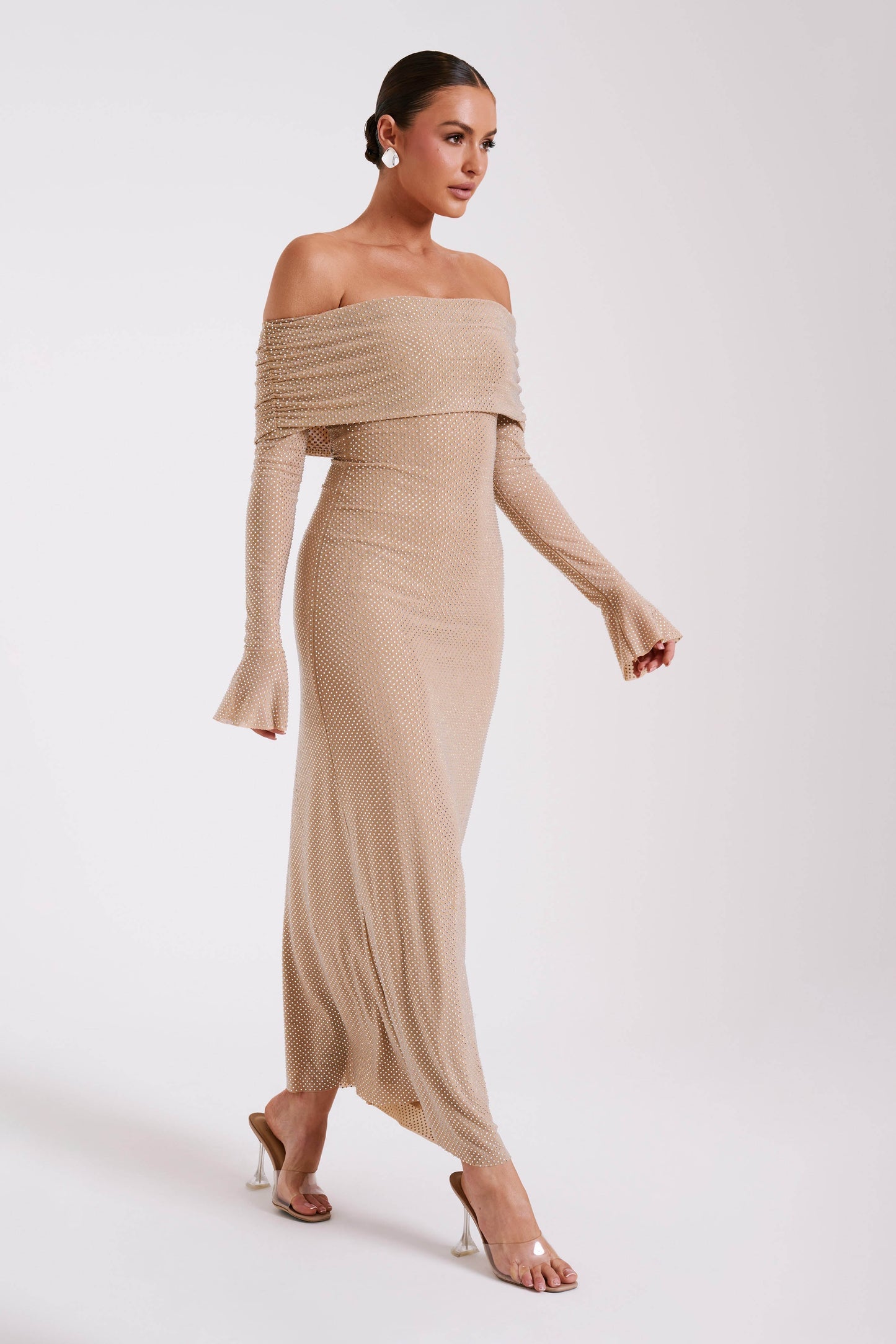 CelestaLuxe™ — Radiant Off-Shoulder Elegance