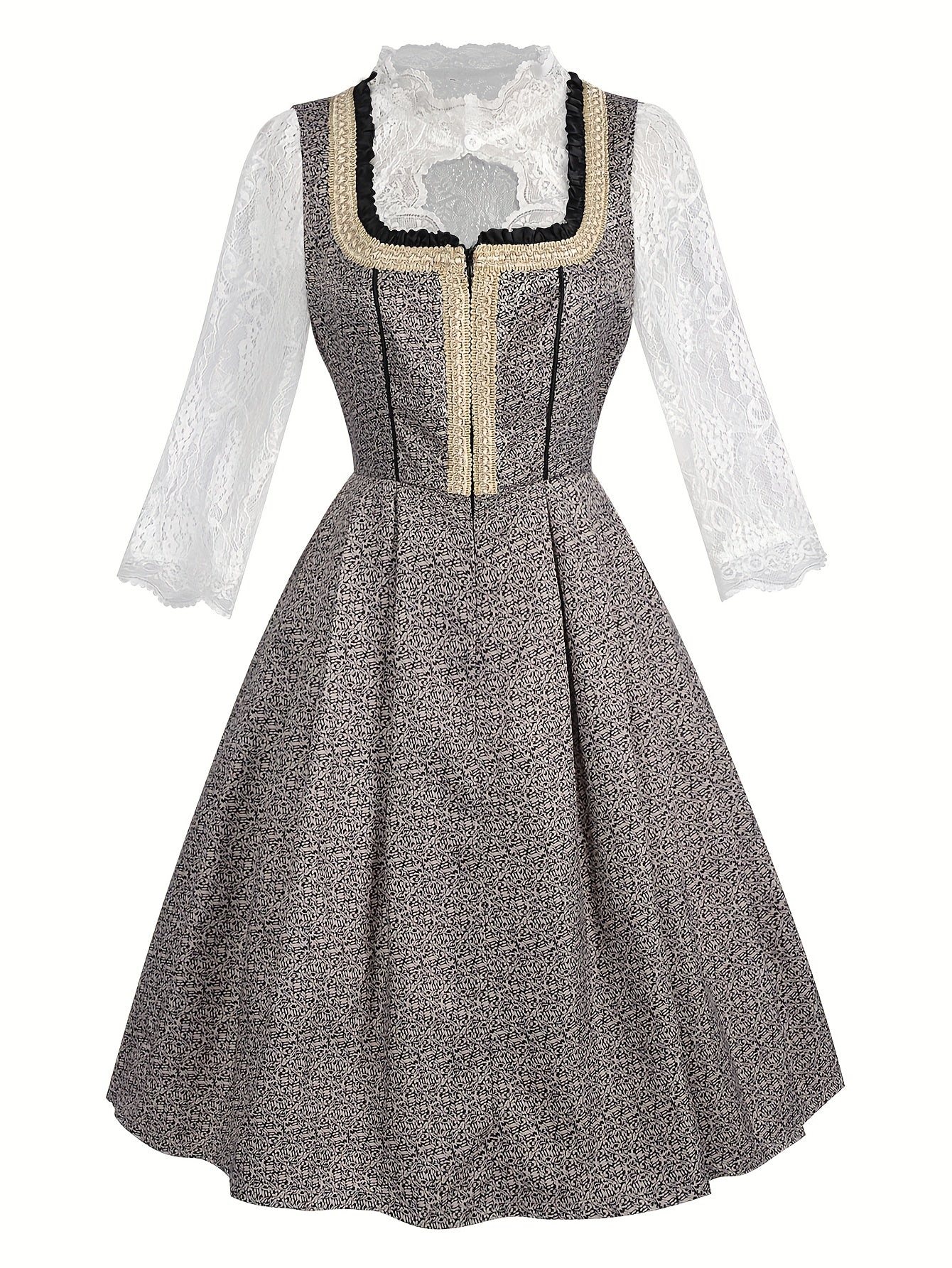 Vintage Dirndl Dress – Elegant Traditional Oktoberfest Dress with Embroidery