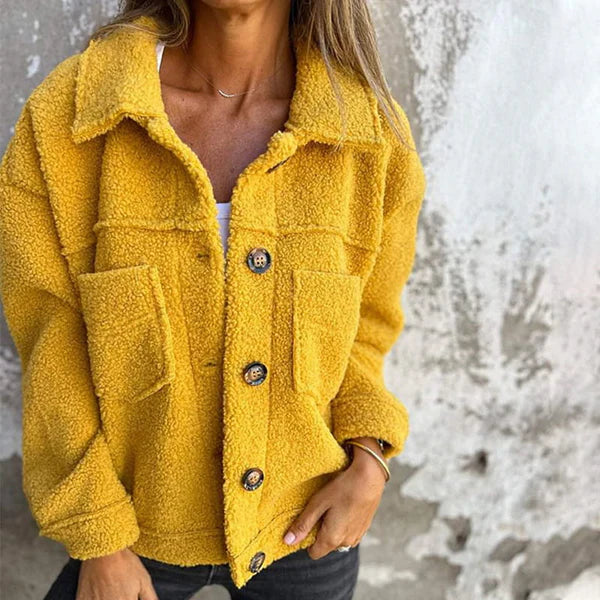 AureaBound™ Lapel Crop Jacket — Cozy Luxe with Sculpted Elegance