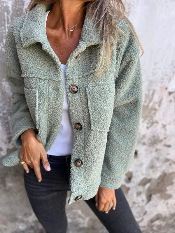 AureaBound™ Lapel Crop Jacket — Cozy Luxe with Sculpted Elegance