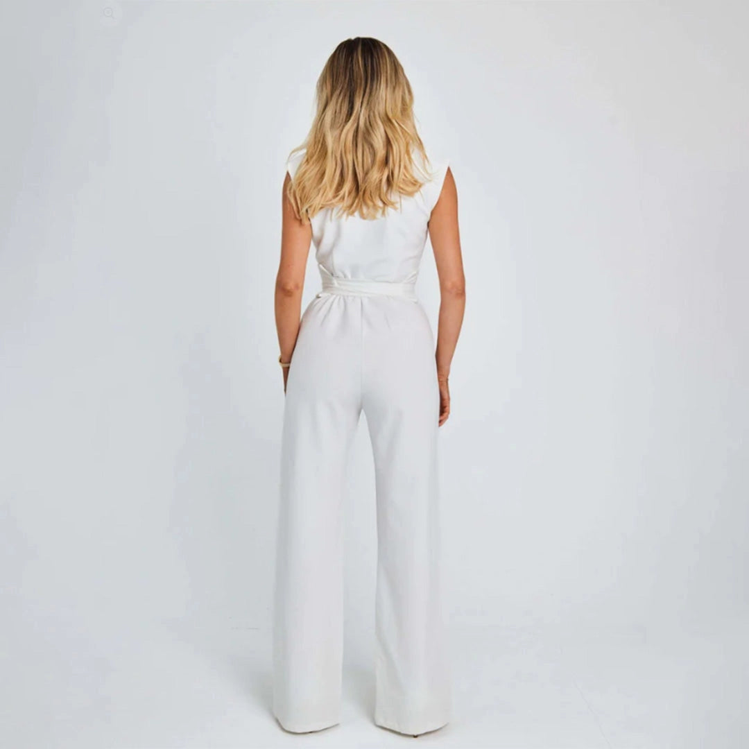 ArdenRise™ Sleeveless Belted Jumpsuit — Flattering Curves, Timeless Style