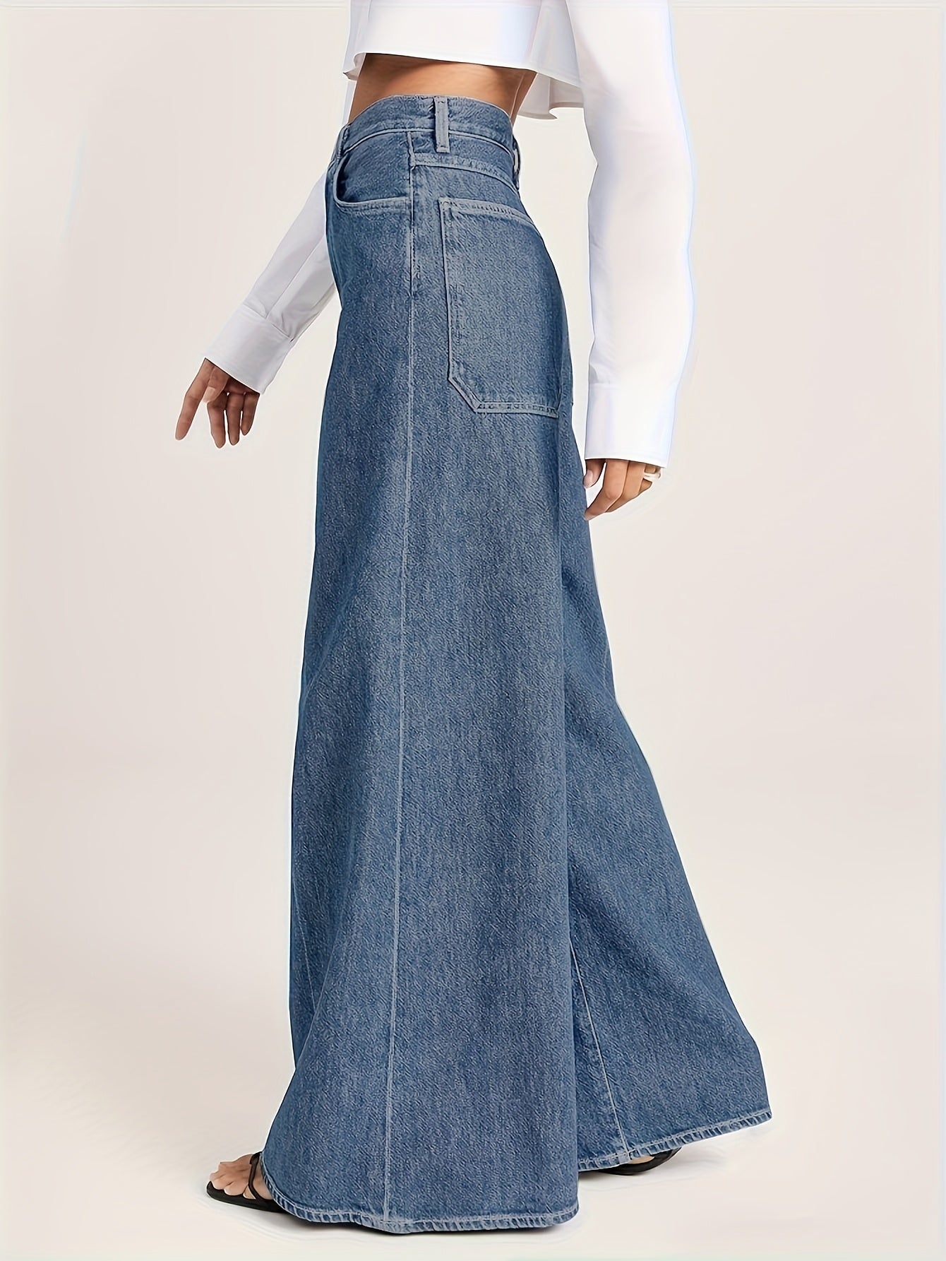 Chic High-Rise Wide Leg Jeans – Premium Soft Denim with Elegant Fit