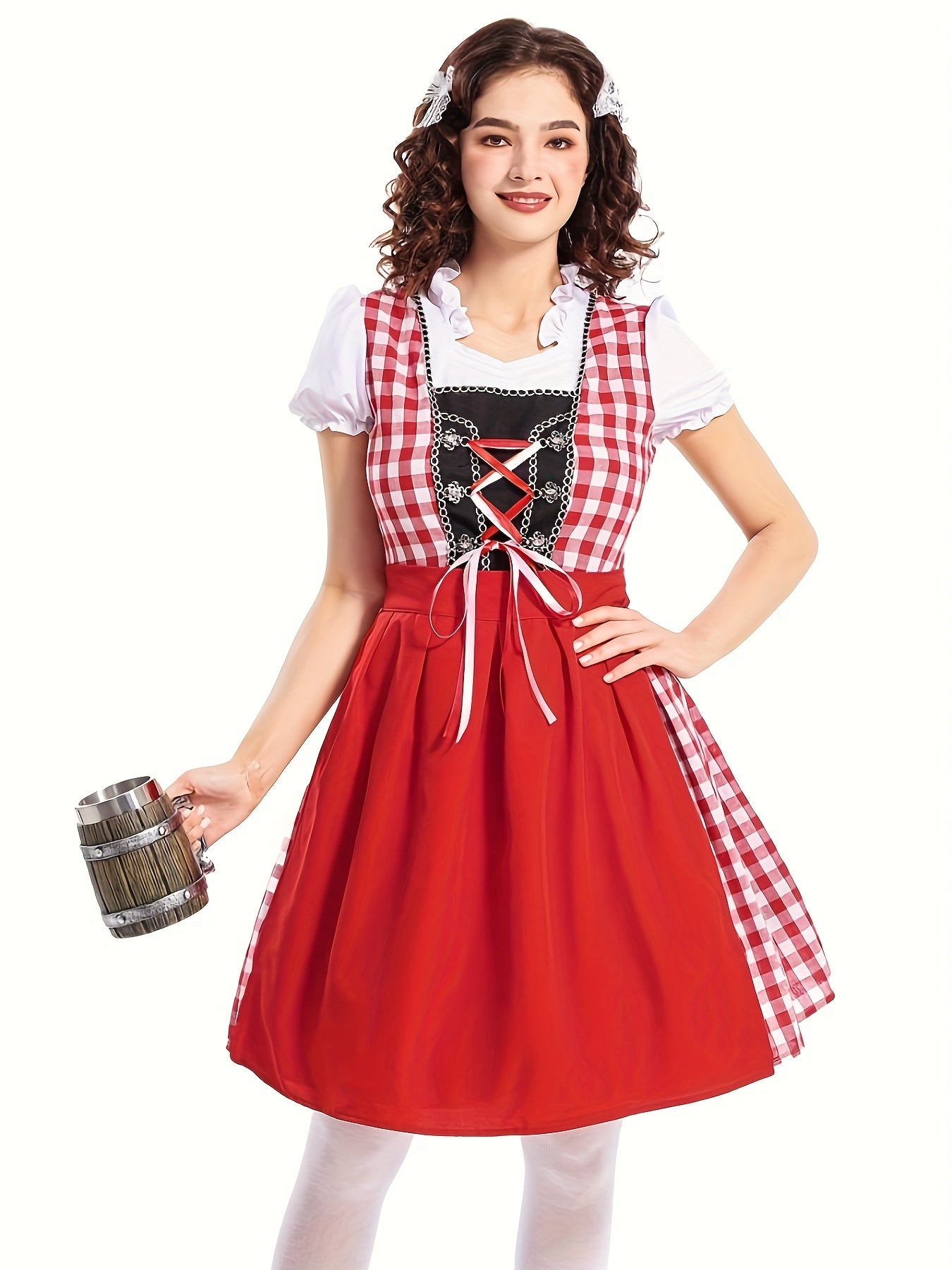 Square Neck Dress – Elegant Lace-Up Festive Dress with Comfortable Polyester Fabric