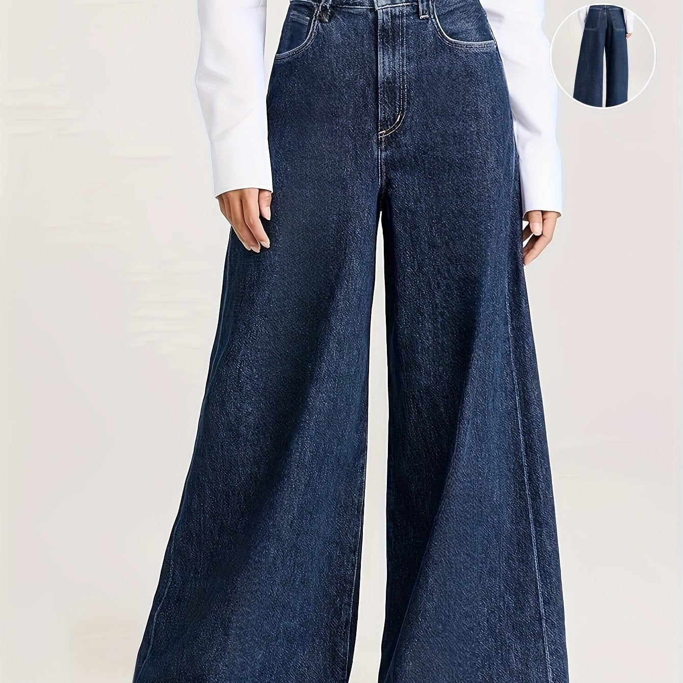 Chic High-Rise Wide Leg Jeans – Premium Soft Denim with Elegant Fit