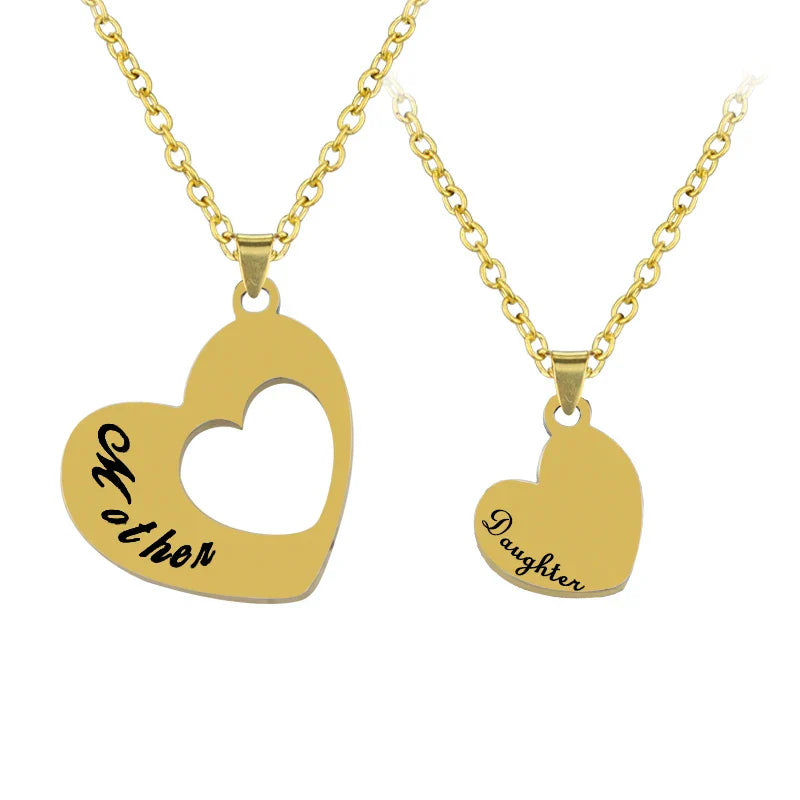 2PCS Gift for Mom Hollow Love Pendant Necklace™ — Radiant Symbols of Eternal Bond