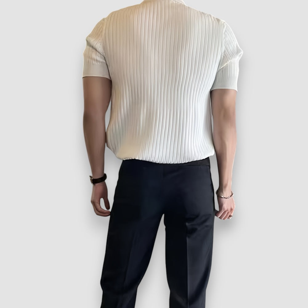 ArdenVale™ Ribbed Polo — Sleek Comfort, Tailored to Move