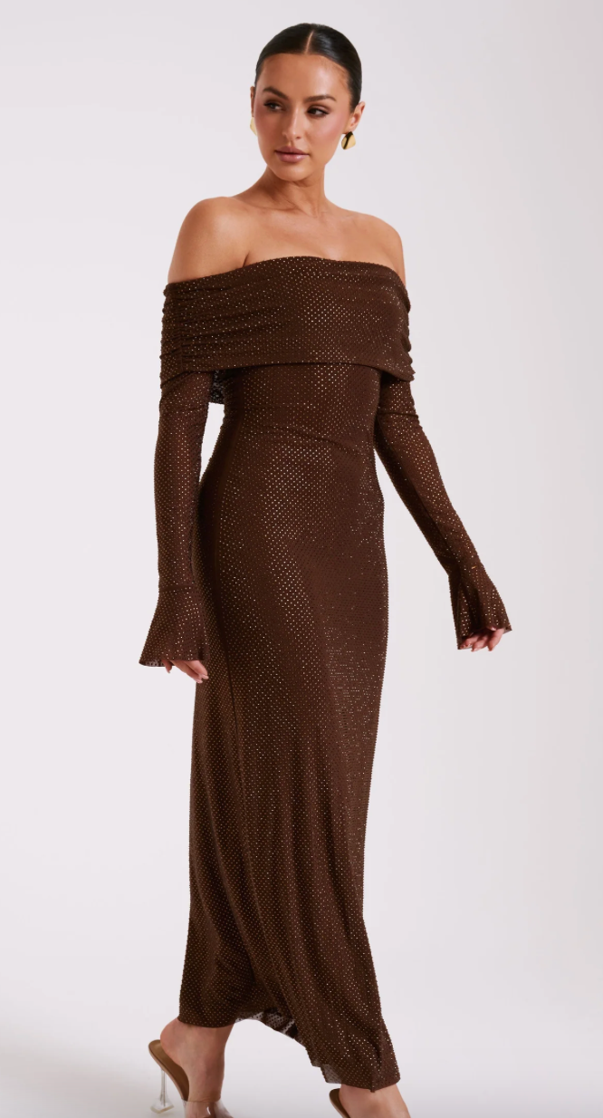 CelestaLuxe™ — Radiant Off-Shoulder Elegance