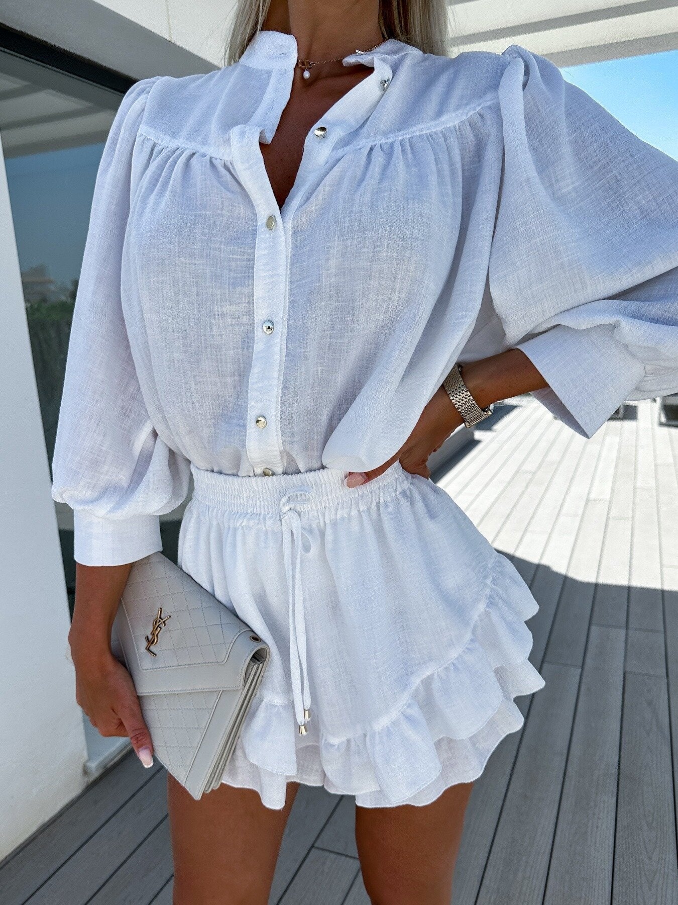 CielaAura™ Two-Piece Set — Lightweight Elegance with Flattering Ruffles
