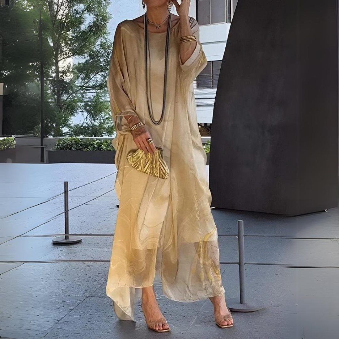 Arlenza Luxe Chiffon Dress™ — Graceful Flow Meets Timeless Glow