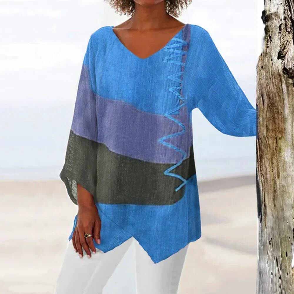 Aveline™ Blouse — Flattering Fit, Bold Color Block