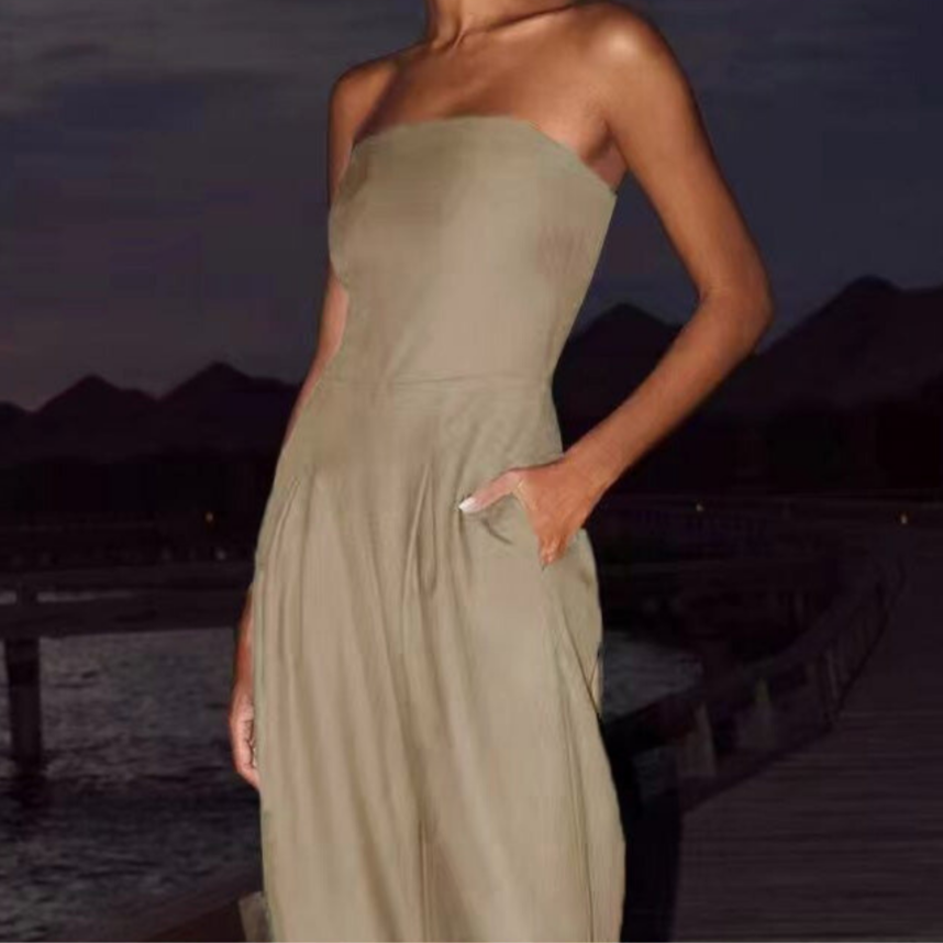 Strapless Wide-Leg Jumpsuit™ — Sculpted Shoulders, Effortless Elegance