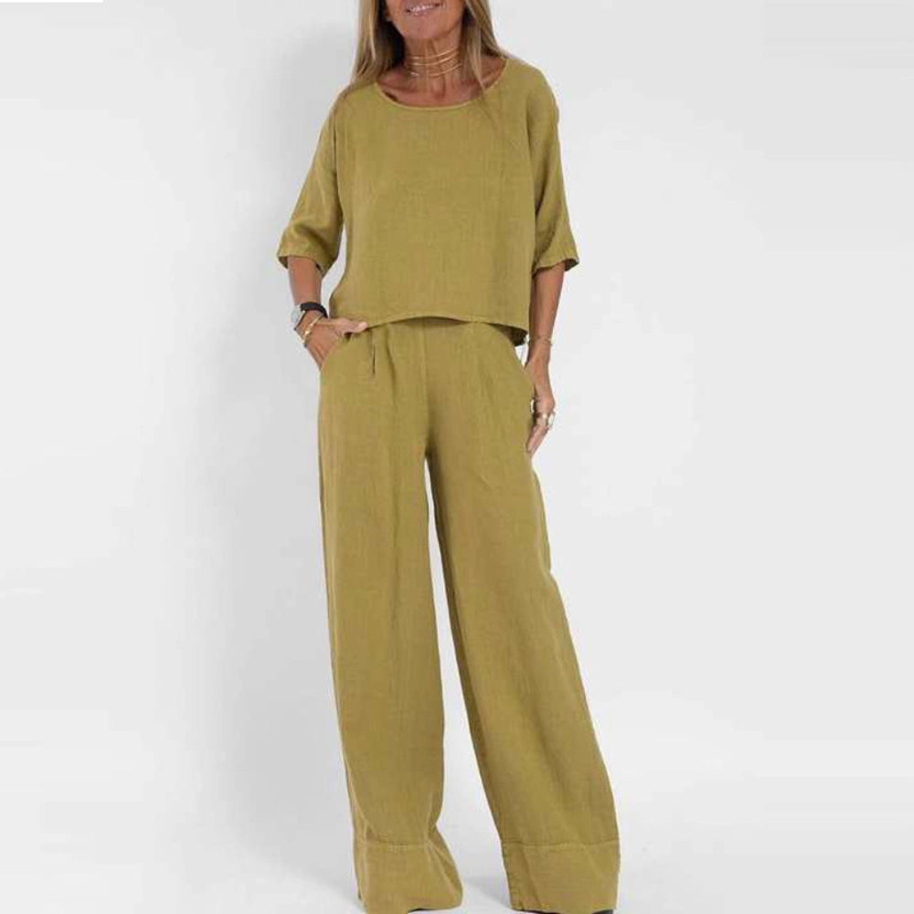 AureliaEase™ Linen Jumpsuit — Breezy Elegance, Flattering Fit