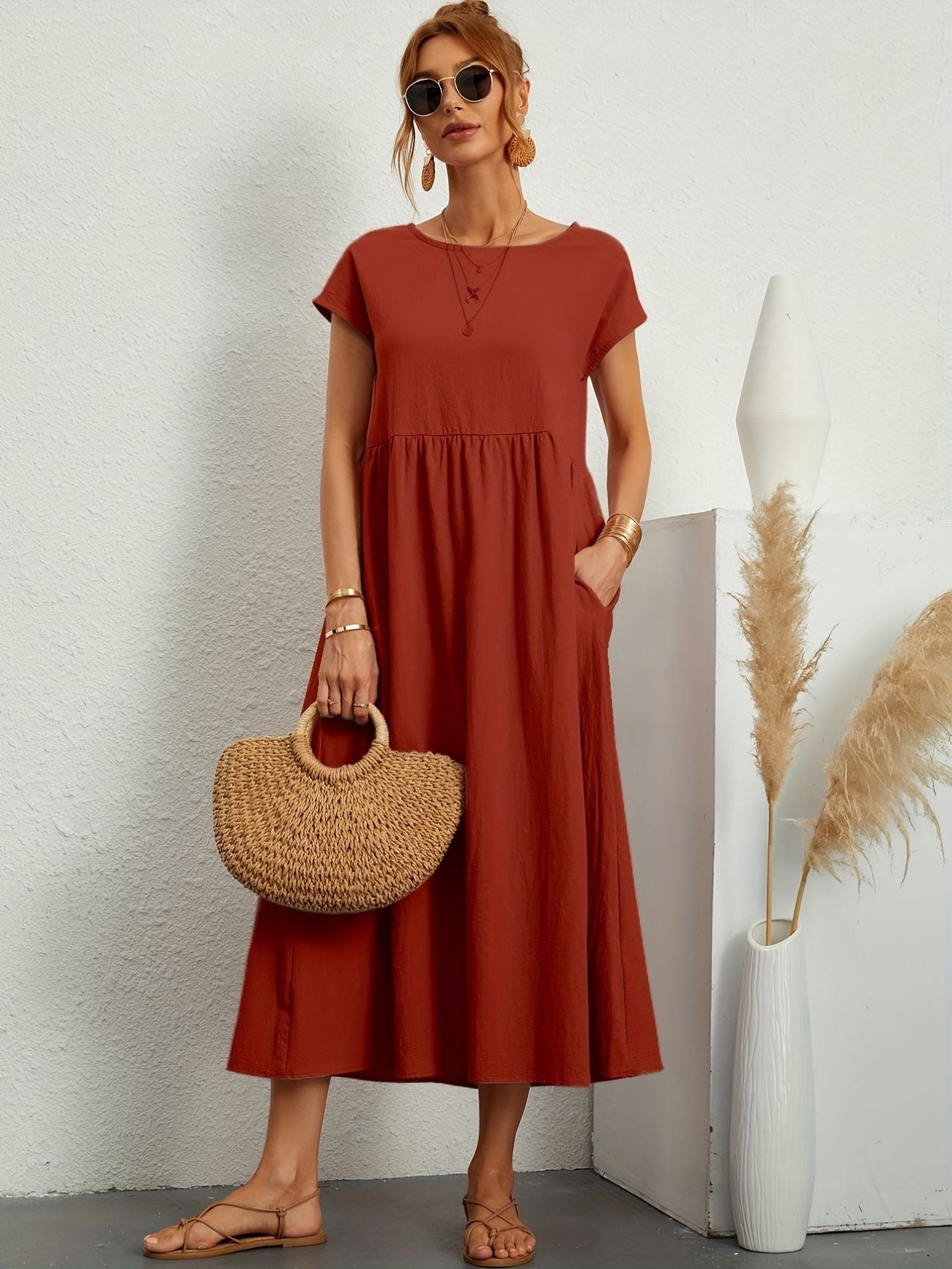 VeloraEase™ Dress — Effortless Comfort, Flattering Silhouette