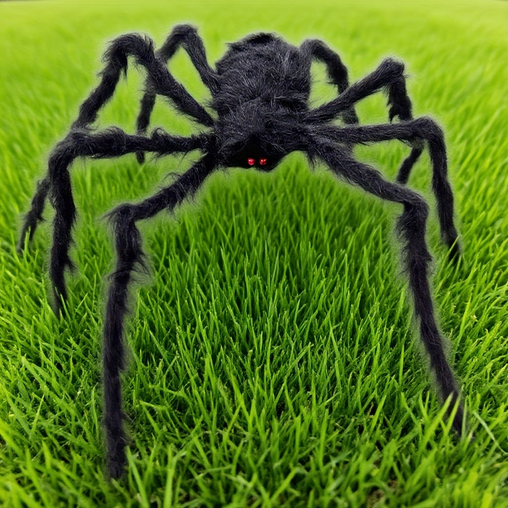150 cm Riesen-Schwarzspinne, Ideal für Halloween-Dekoration Innen und Außen, Familienpartys, Hof-Gruselhausdekoration