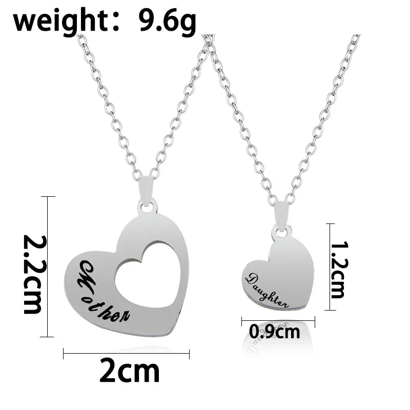 2PCS Gift for Mom Hollow Love Pendant Necklace™ — Radiant Symbols of Eternal Bond