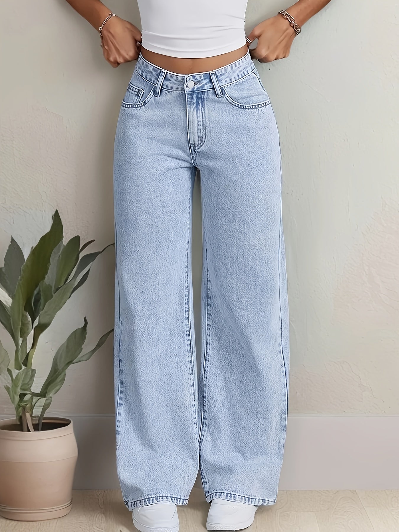 Butterfly Embroidered Denim Flares – High-Rise Wide-Leg Jeans with Y2K Style