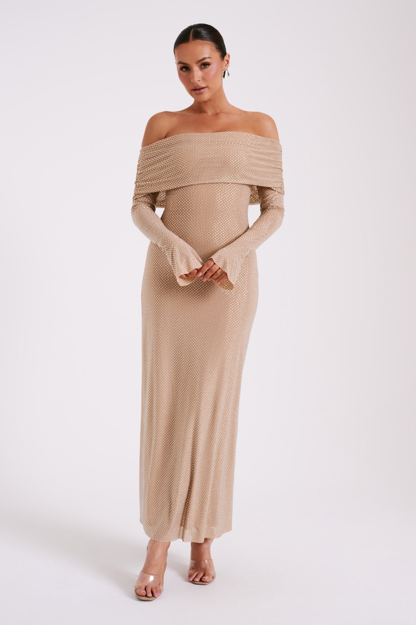 CelestaLuxe™ — Radiant Off-Shoulder Elegance