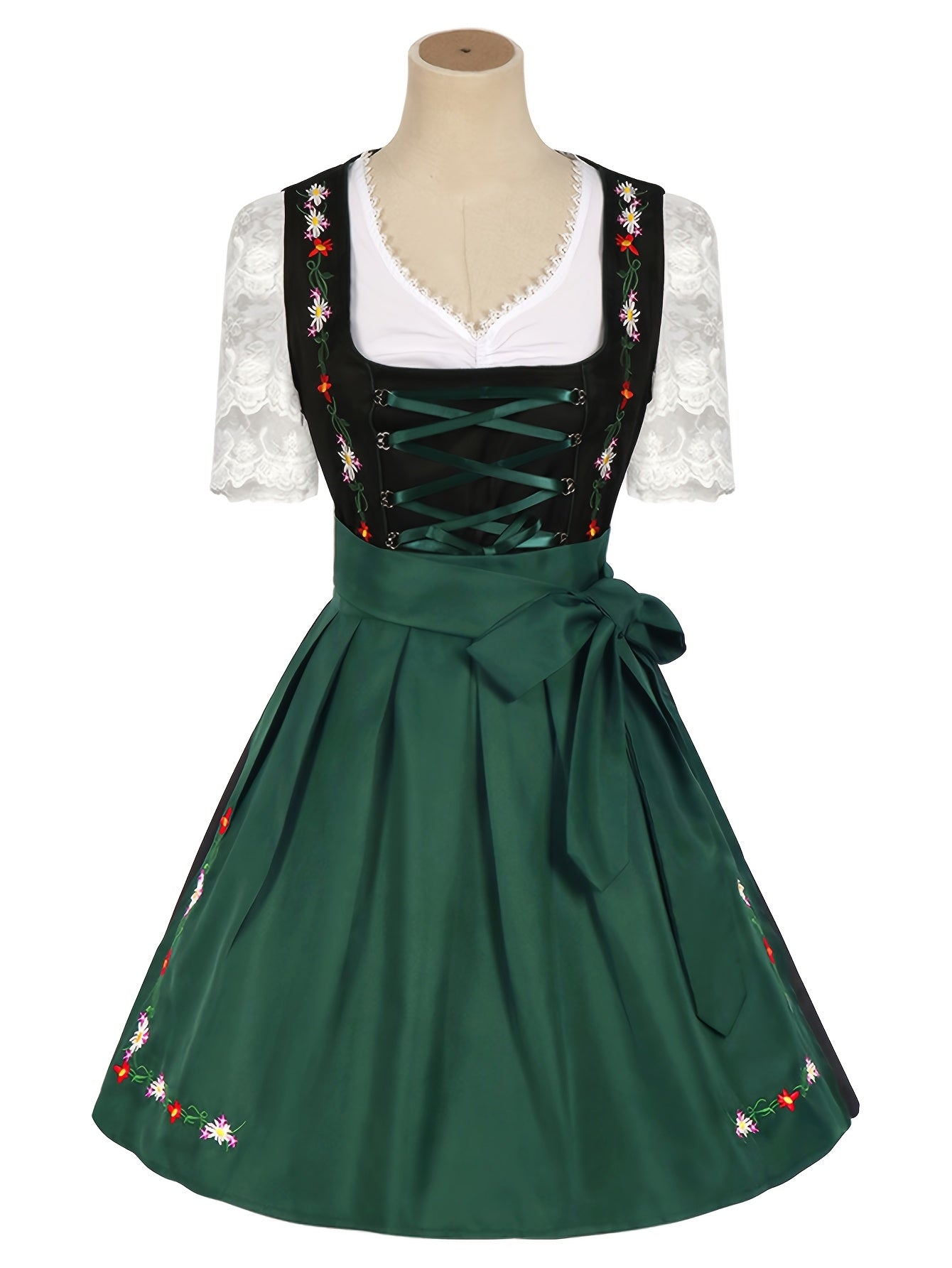 DirndlLuxe Classic Vintage Dirndl Dress – Traditional Bavarian Embroidered Costume