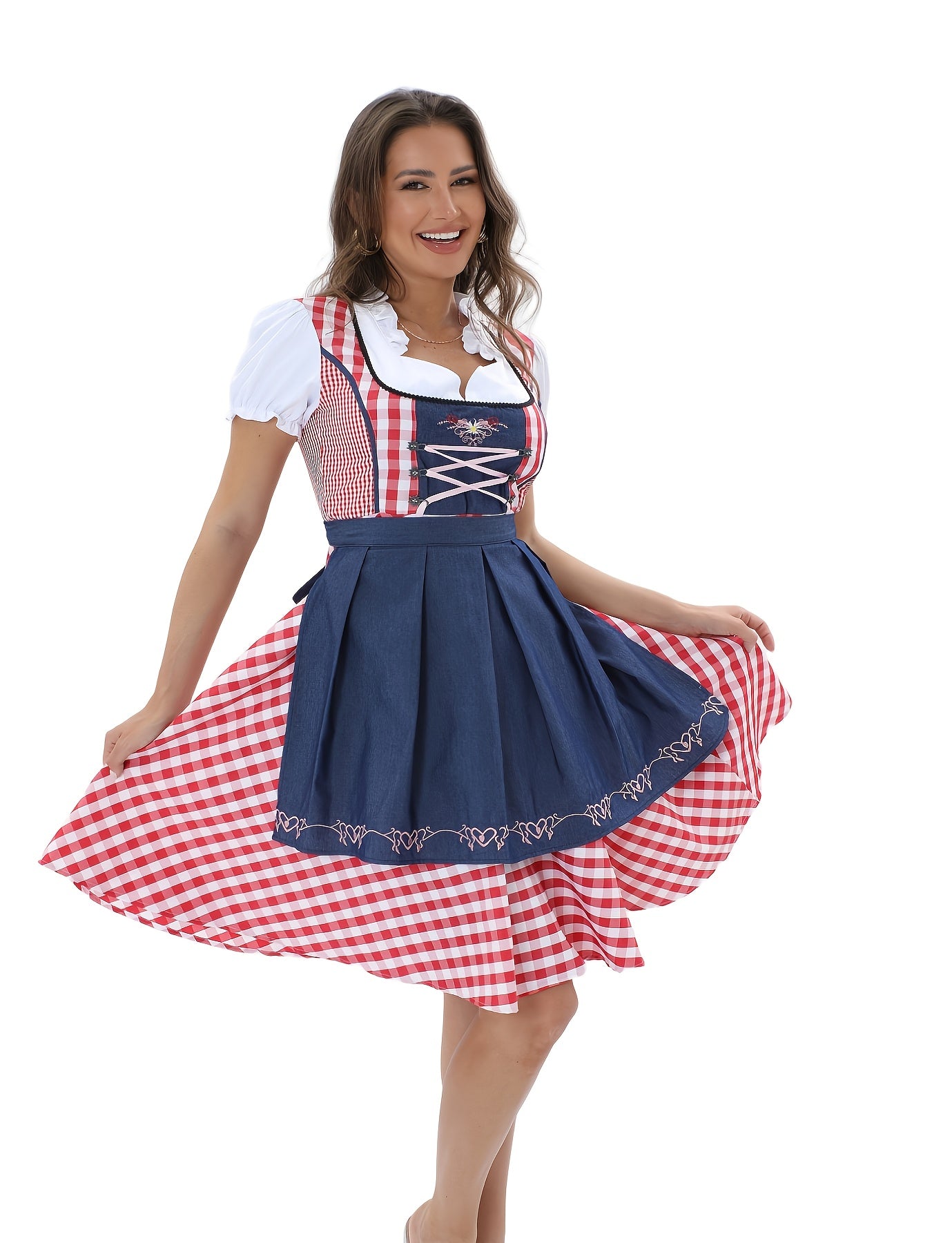 AlpineLuxe Dirndl – Elegant Fit and Flare Bavarian Dress for Oktoberfest