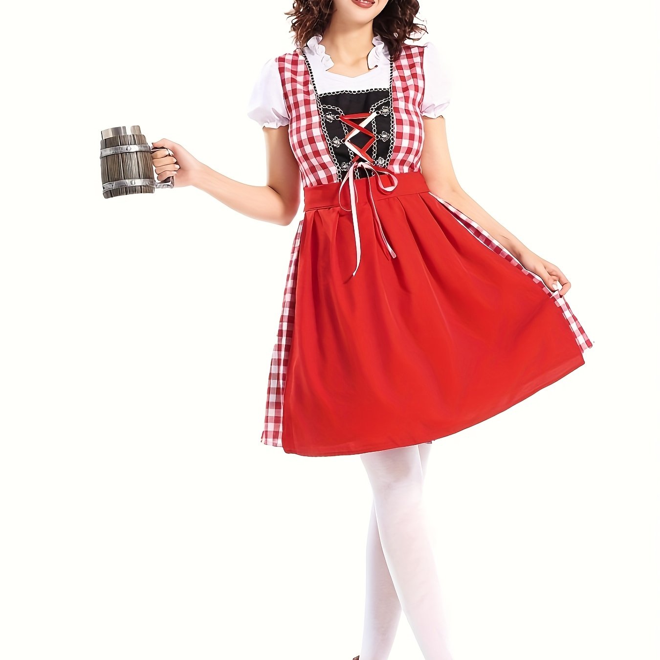 Square Neck Dress – Elegant Lace-Up Festive Dress with Comfortable Polyester Fabric