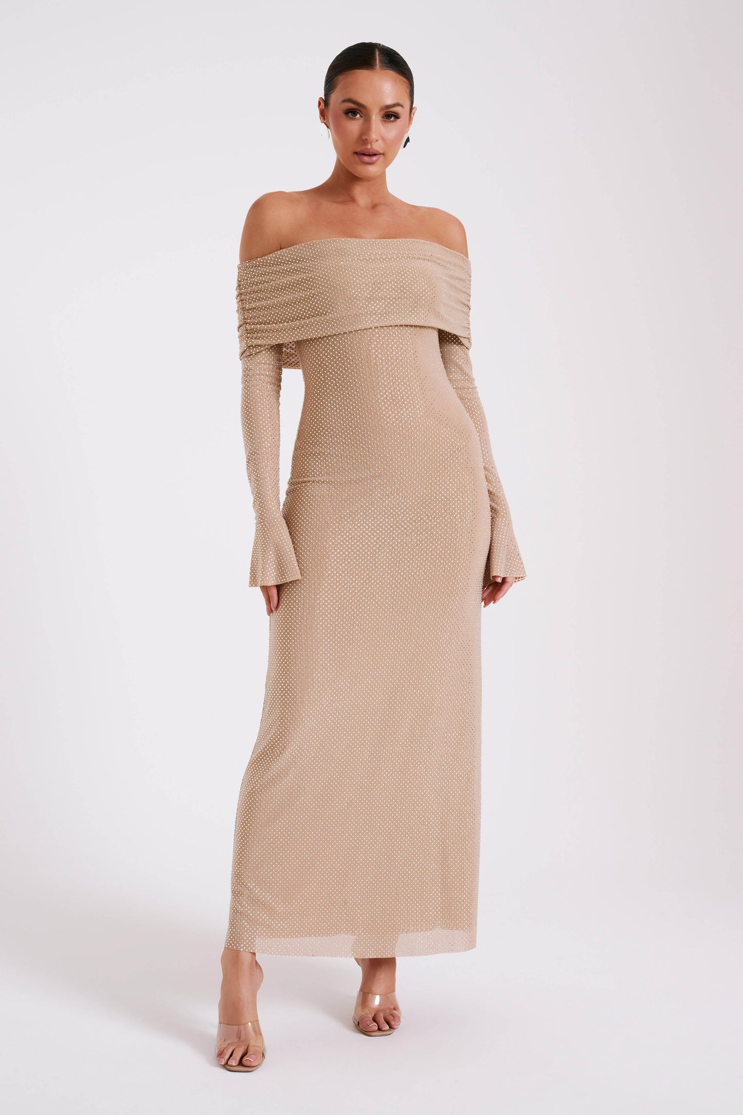 CelestaLuxe™ — Radiant Off-Shoulder Elegance