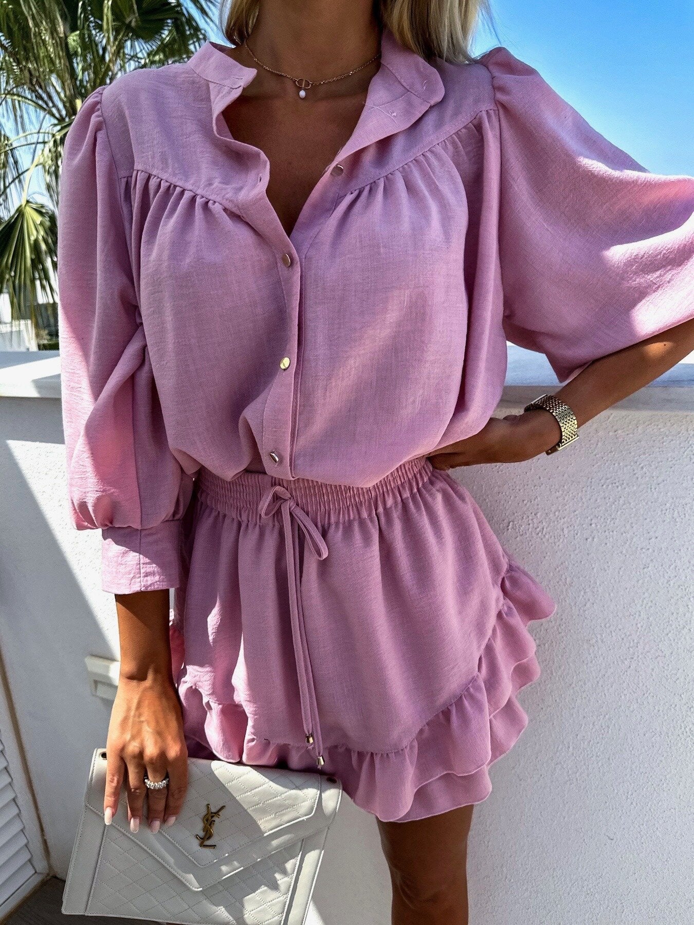 CielaAura™ Two-Piece Set — Lightweight Elegance with Flattering Ruffles