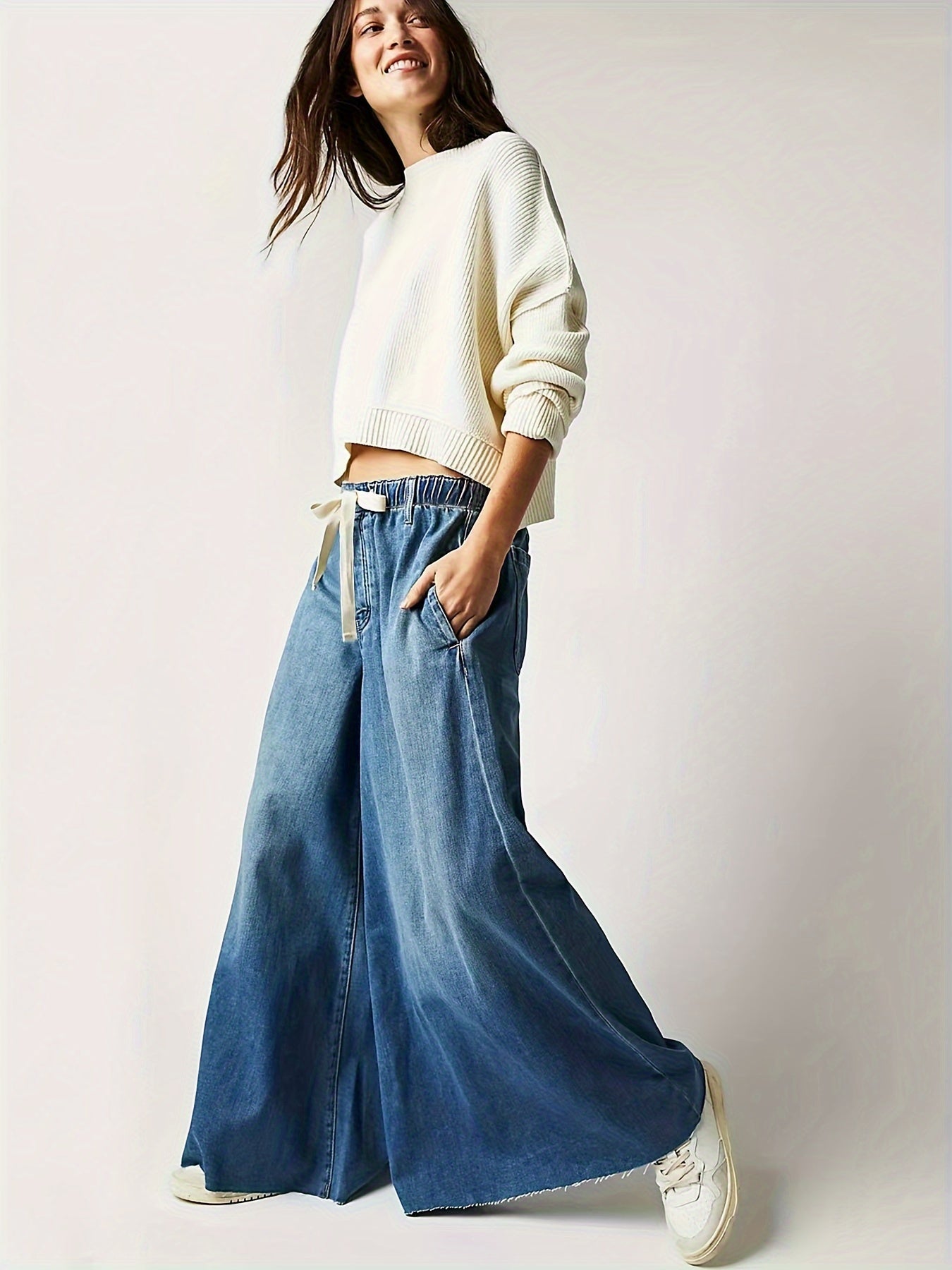 BlueHavenJeans – High-Waist Wide-Leg Denim Jeans with Soft Breathable Fabric
