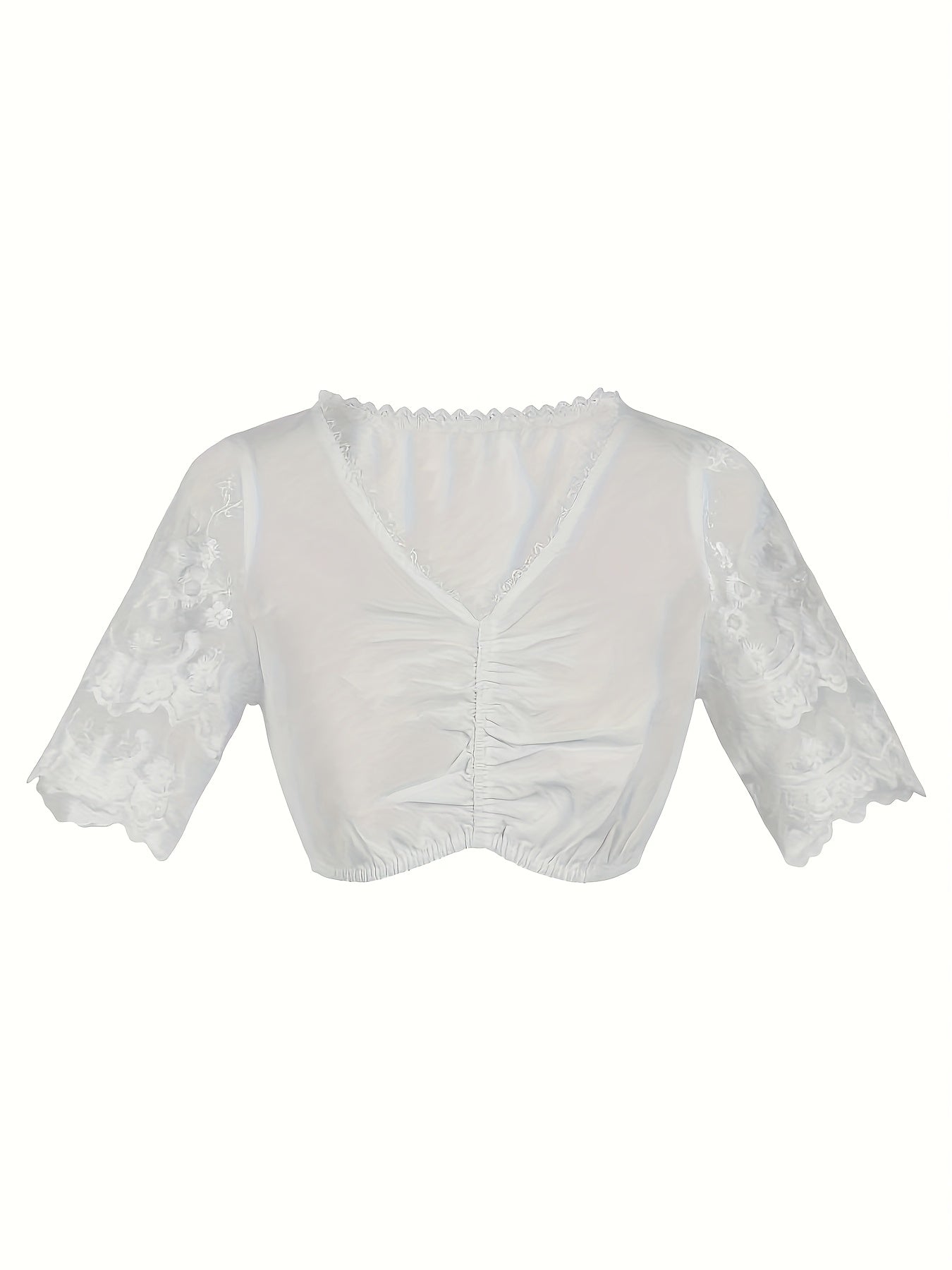 VestaCharm – Knee-High Dirndl with Floral Embroidery and Lace Blouse