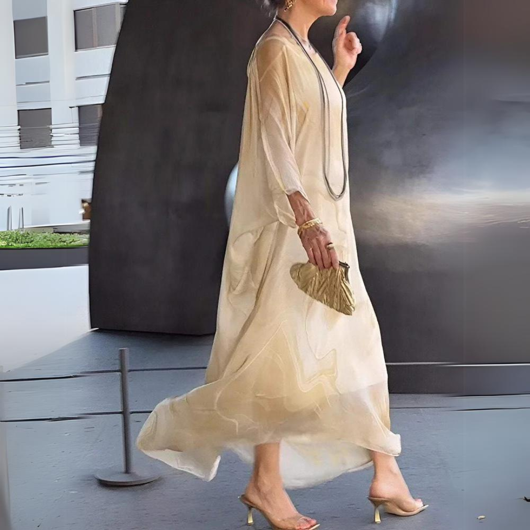 Arlenza Luxe Chiffon Dress™ — Graceful Flow Meets Timeless Glow