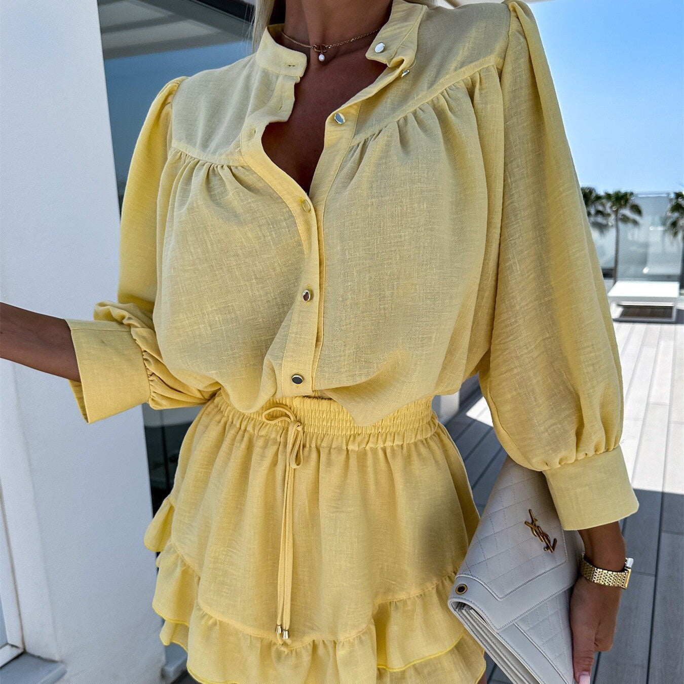 CielaAura™ Two-Piece Set — Lightweight Elegance with Flattering Ruffles