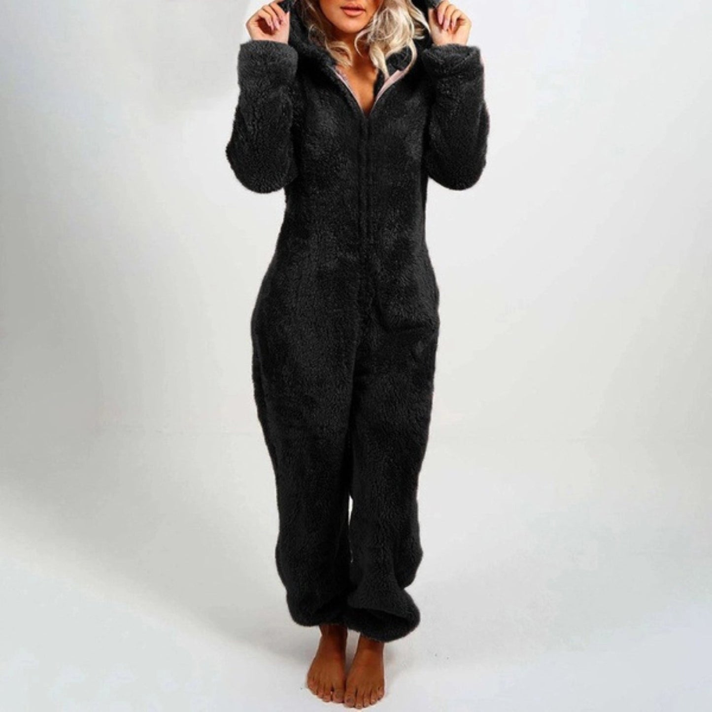 Clariselle™ Fleece Hooded Onesie — Cozy Comfort, Relaxed Fit