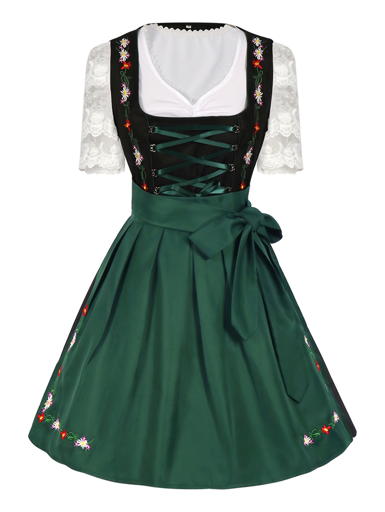 DirndlLuxe Classic Vintage Dirndl Dress – Traditional Bavarian Embroidered Costume
