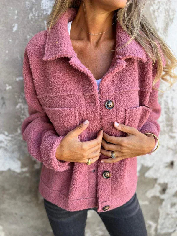AureaBound™ Lapel Crop Jacket — Cozy Luxe with Sculpted Elegance