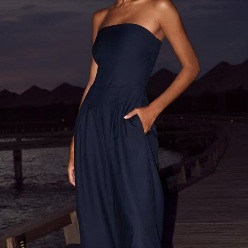 Strapless Wide-Leg Jumpsuit™ — Sculpted Shoulders, Effortless Elegance