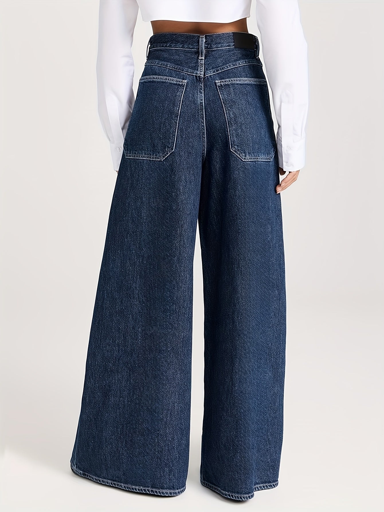 Chic High-Rise Wide Leg Jeans – Premium Soft Denim with Elegant Fit