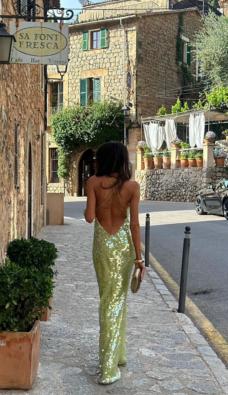 CeleneAura™ Sequin Dress — Sculpted Glow for Evening Elegance
