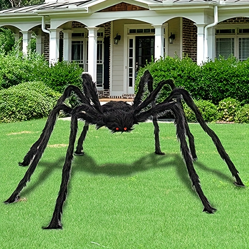 150 cm Riesen-Schwarzspinne, Ideal für Halloween-Dekoration Innen und Außen, Familienpartys, Hof-Gruselhausdekoration