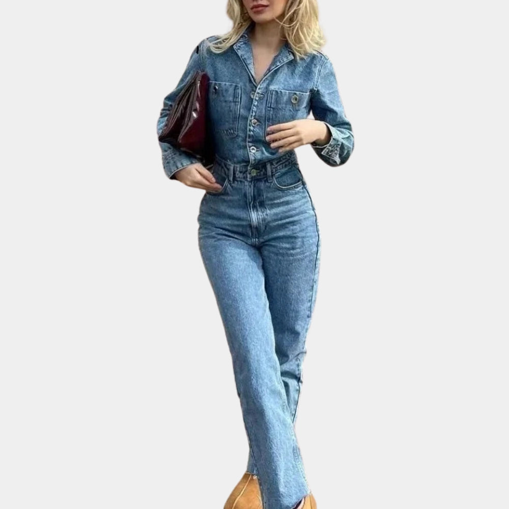 Ardanza Denim Jumpsuit™ — Sculpted Comfort, Effortless Style