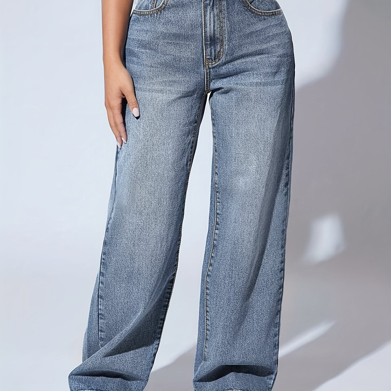 DenimVibe High-Rise Wide Leg Jeans – Vintage Style Women's Comfort Denim Pants