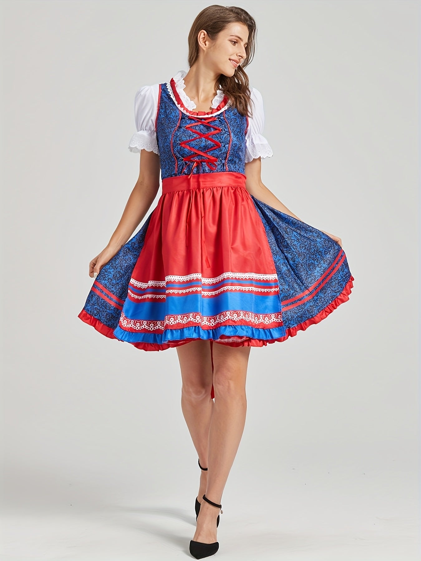 VivaLuxeDirndl – Authentic Bavarian Festival Dress with Knee-Length Flare