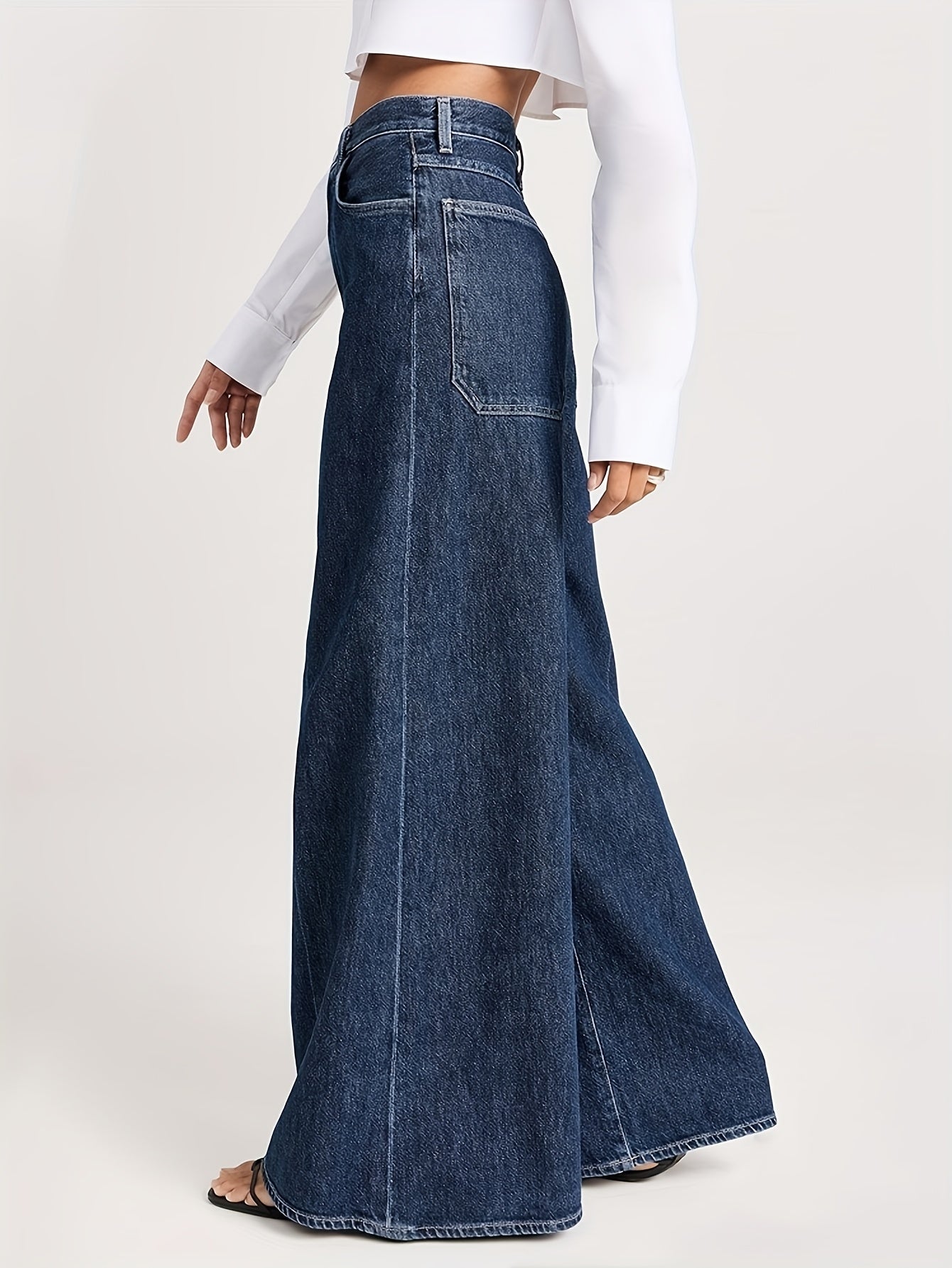 Chic High-Rise Wide Leg Jeans – Premium Soft Denim with Elegant Fit