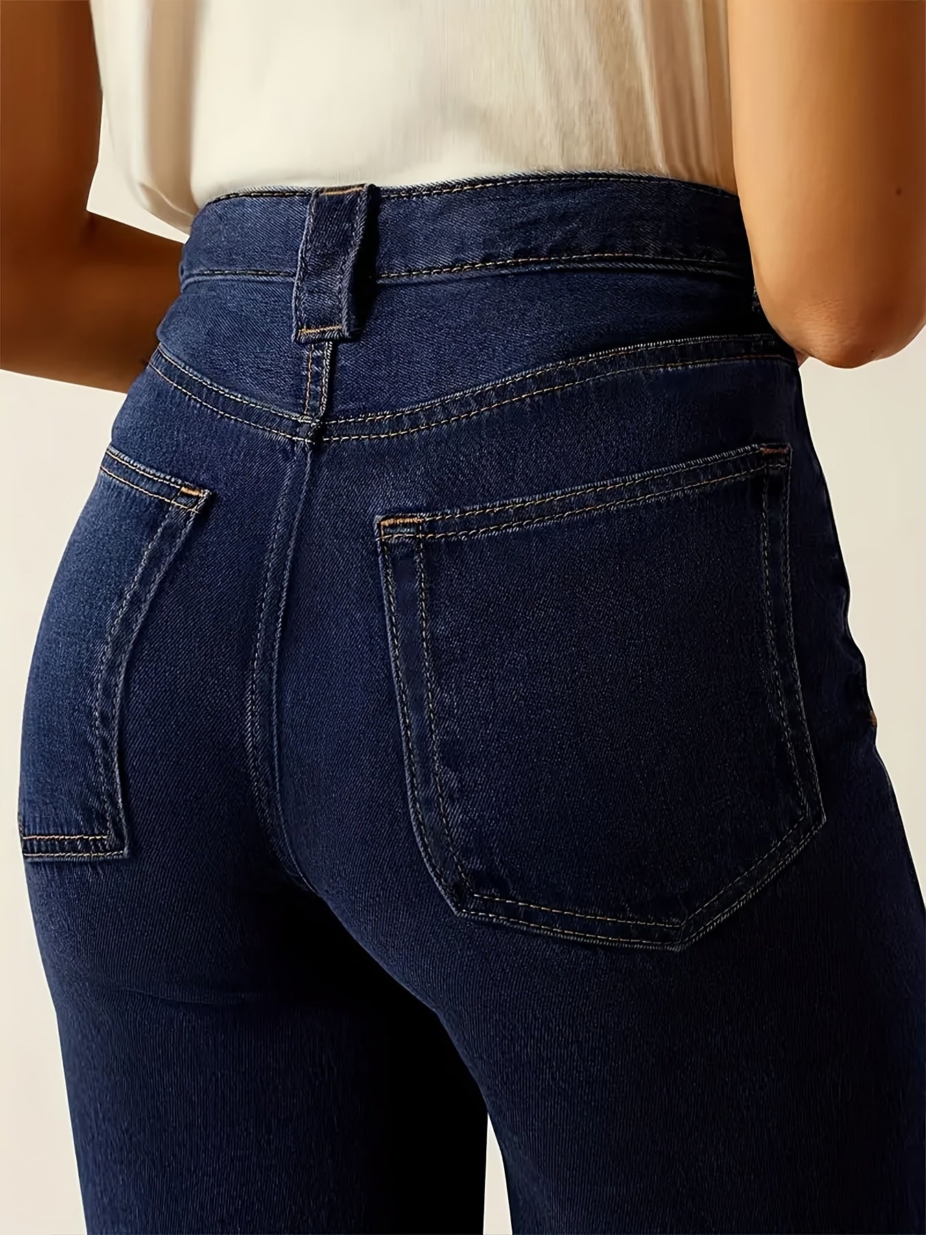 Wide-Leg High-Rise Denim – Stylish Stretchy Bootcut Jeans for Comfort