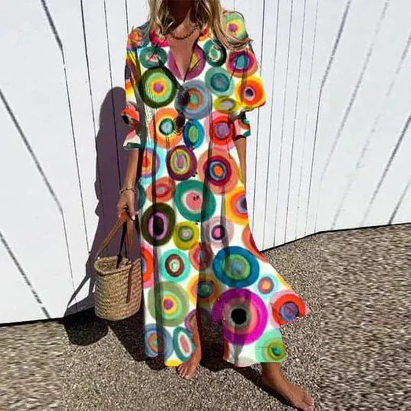 Arlenza Puff Sleeve Maxi Dress™ — Breezy Elegance, Flattering Flow