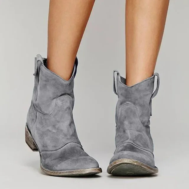 WillowCrest™ Vintage Ankle Boots — Timeless Western Style & Comfort