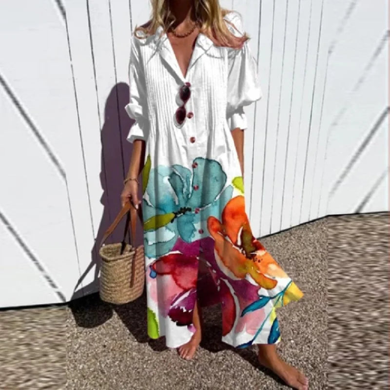 Arlenza Puff Sleeve Maxi Dress™ — Breezy Elegance, Flattering Flow
