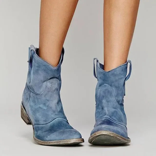 WillowCrest™ Vintage Ankle Boots — Timeless Western Style & Comfort