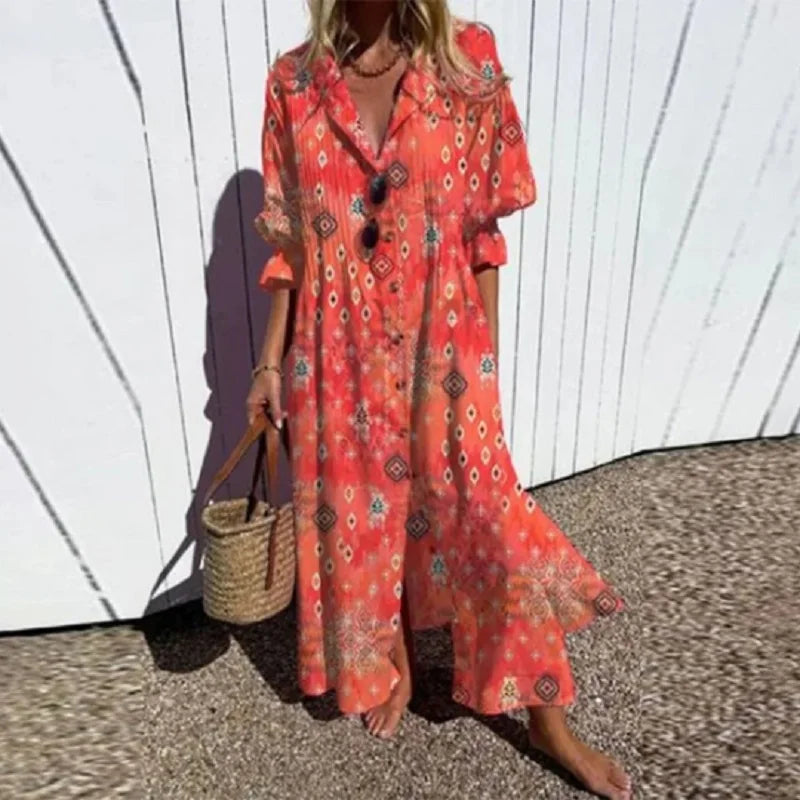 Arlenza Puff Sleeve Maxi Dress™ — Breezy Elegance, Flattering Flow