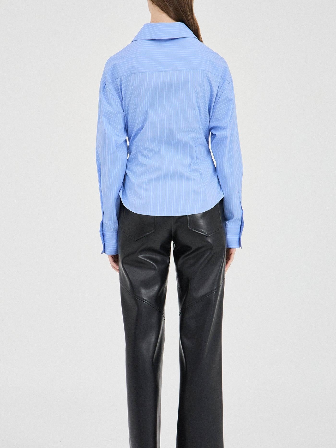 VioraLuxe™ Striped Wrap Shirt — Sculpt Your Best Self with Effortless Chic Confidence